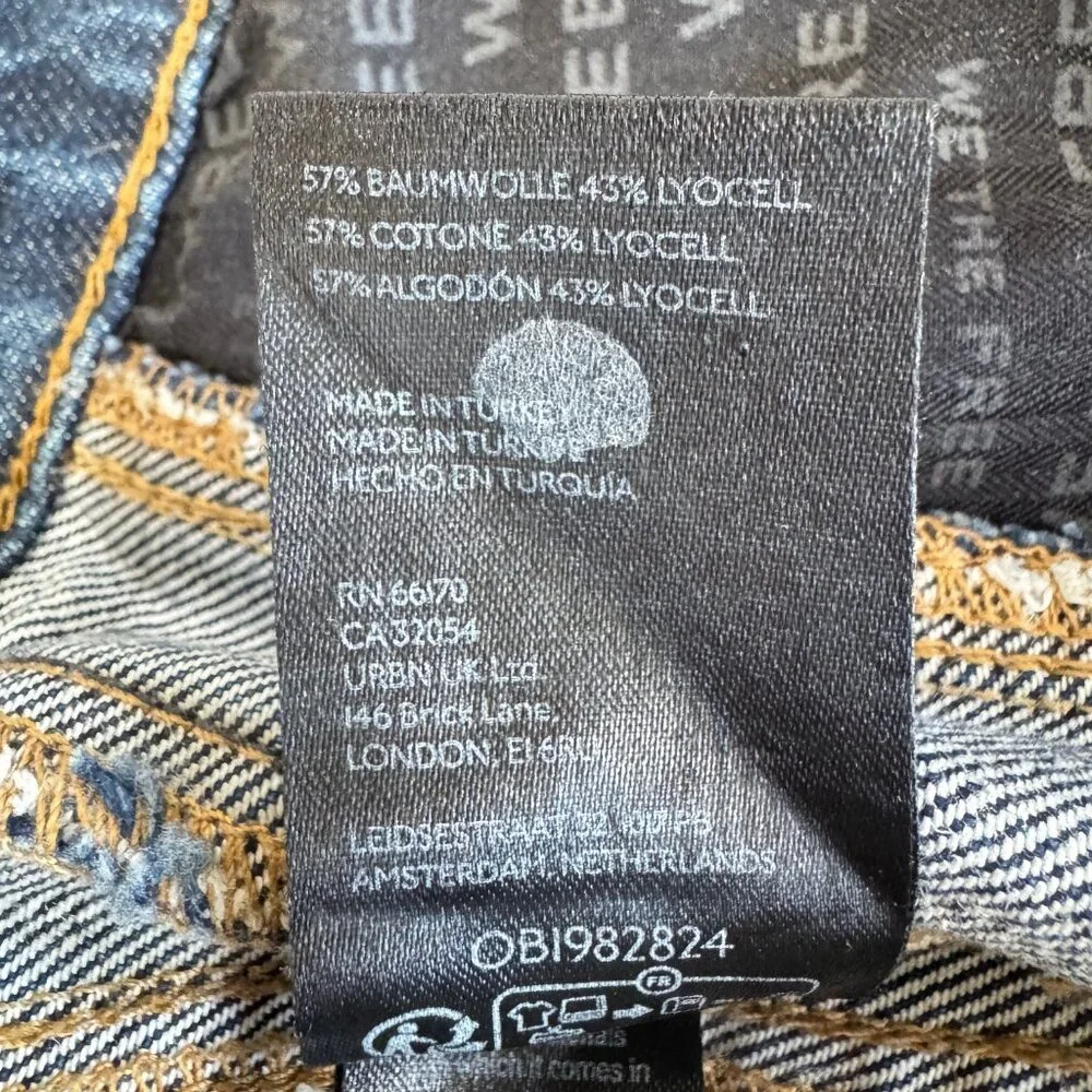 FREE PEOPLE We The Free Good Luck Mid Rise Barrel Leg Jeans in "Deep End" Sz 31 - Picture 9 of 13